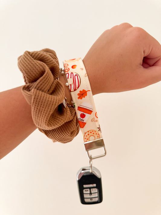 Pumpkin Donuts Keychain Wristlet