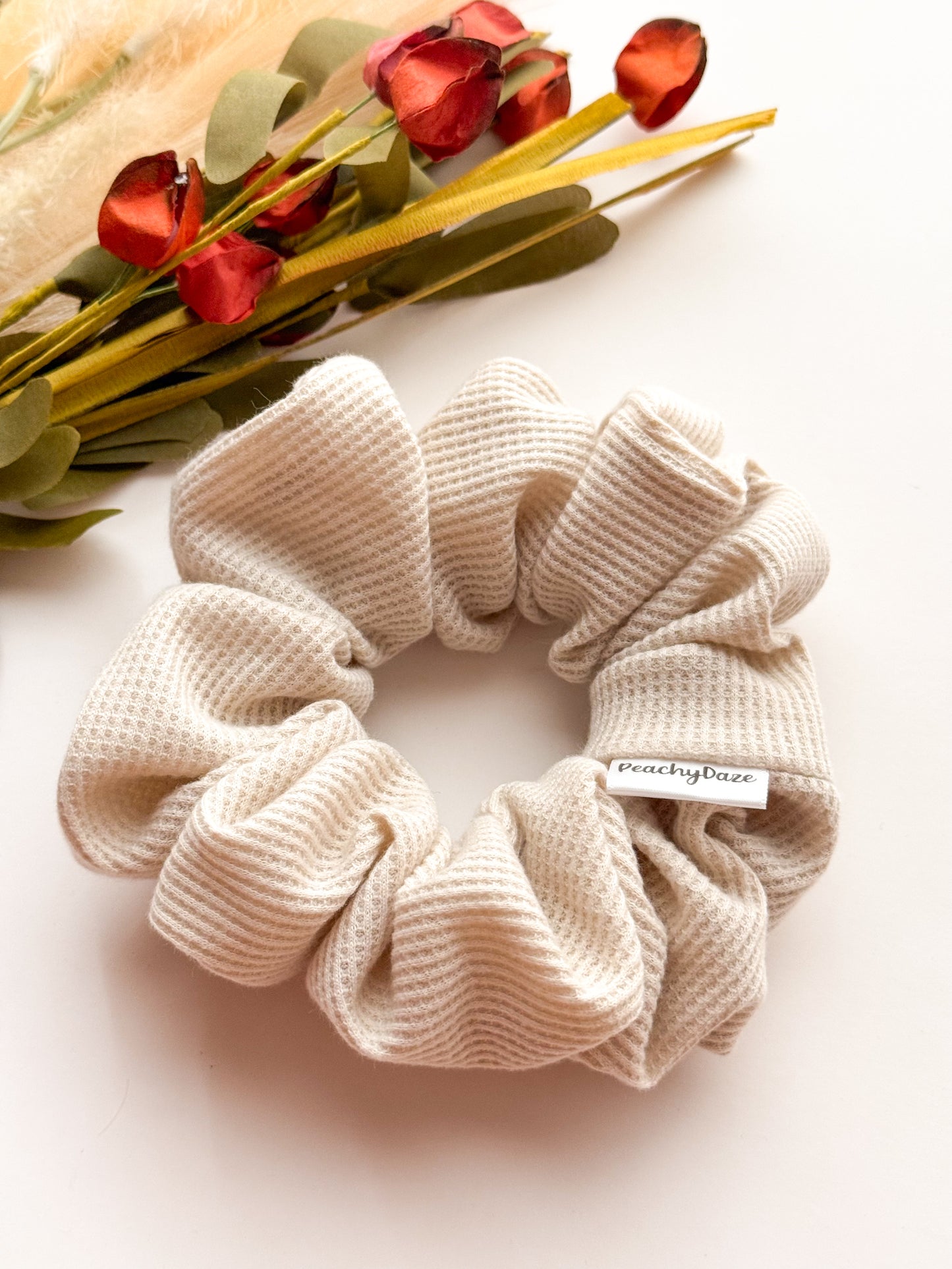 Oatmeal Waffle Knit Scrunchie