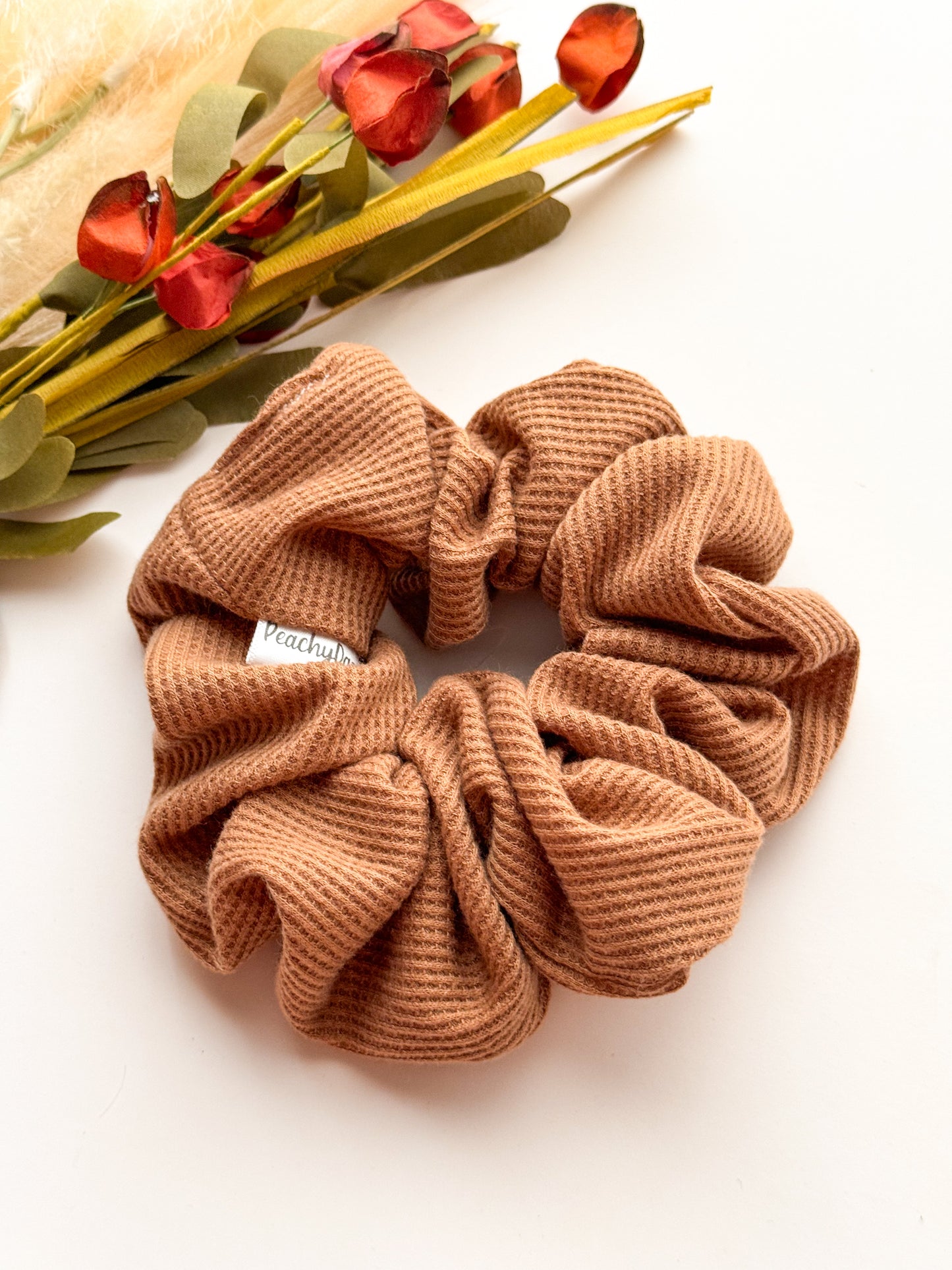 Caramel Waffle Knit Scrunchie