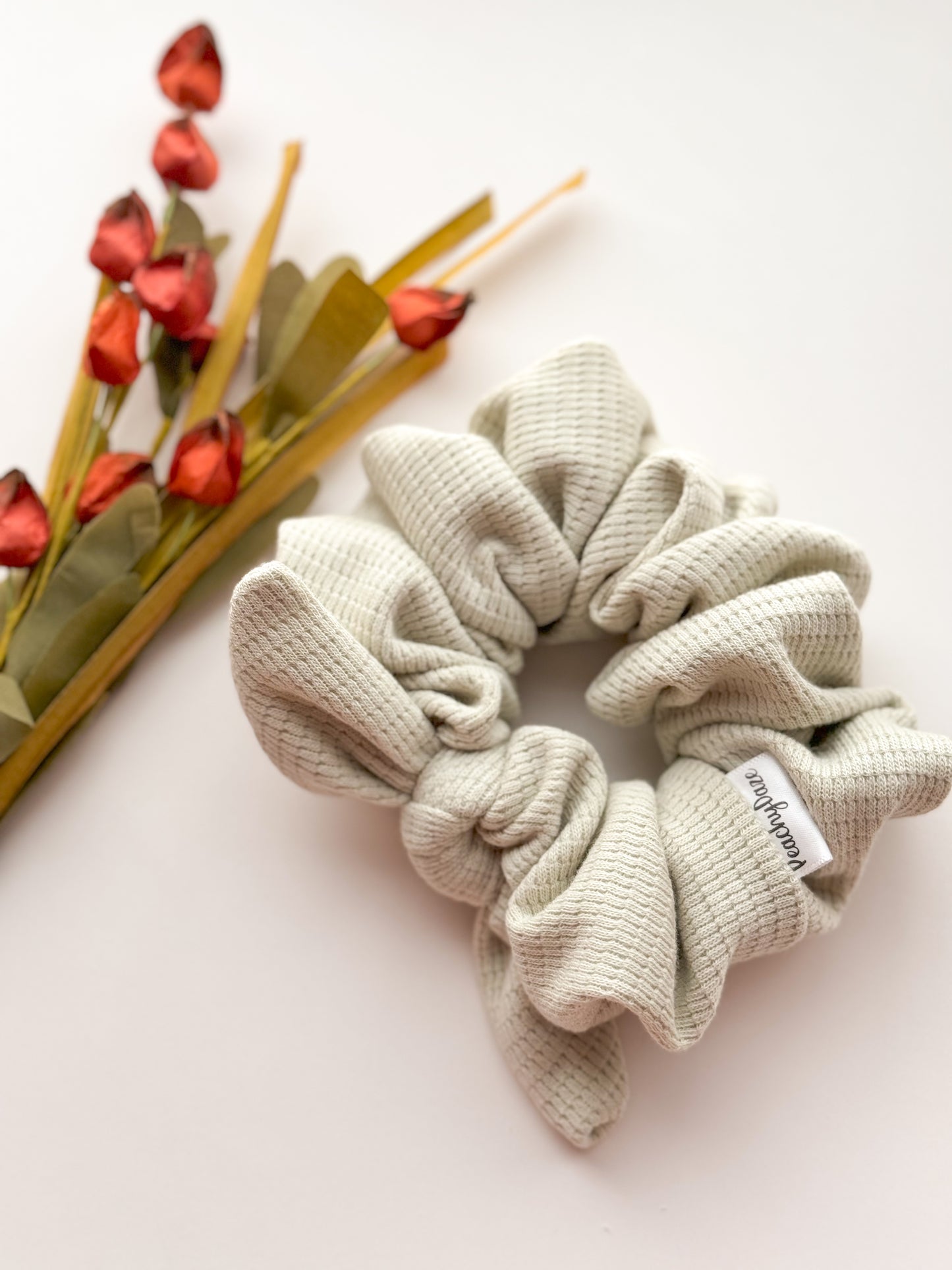 Sage Green Bow Scrunchie