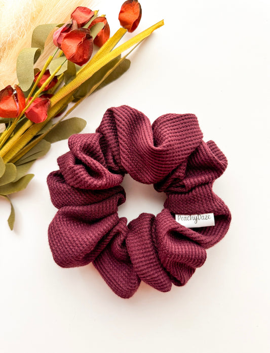 Cranberry Waffle Knit Scrunchie