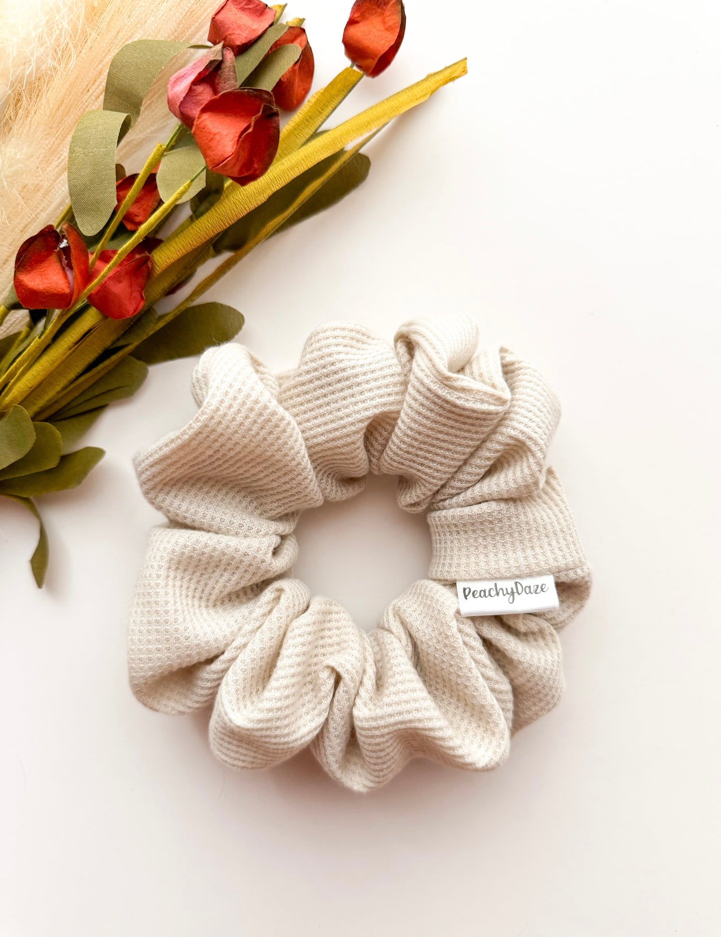 Oatmeal Waffle Knit Scrunchie