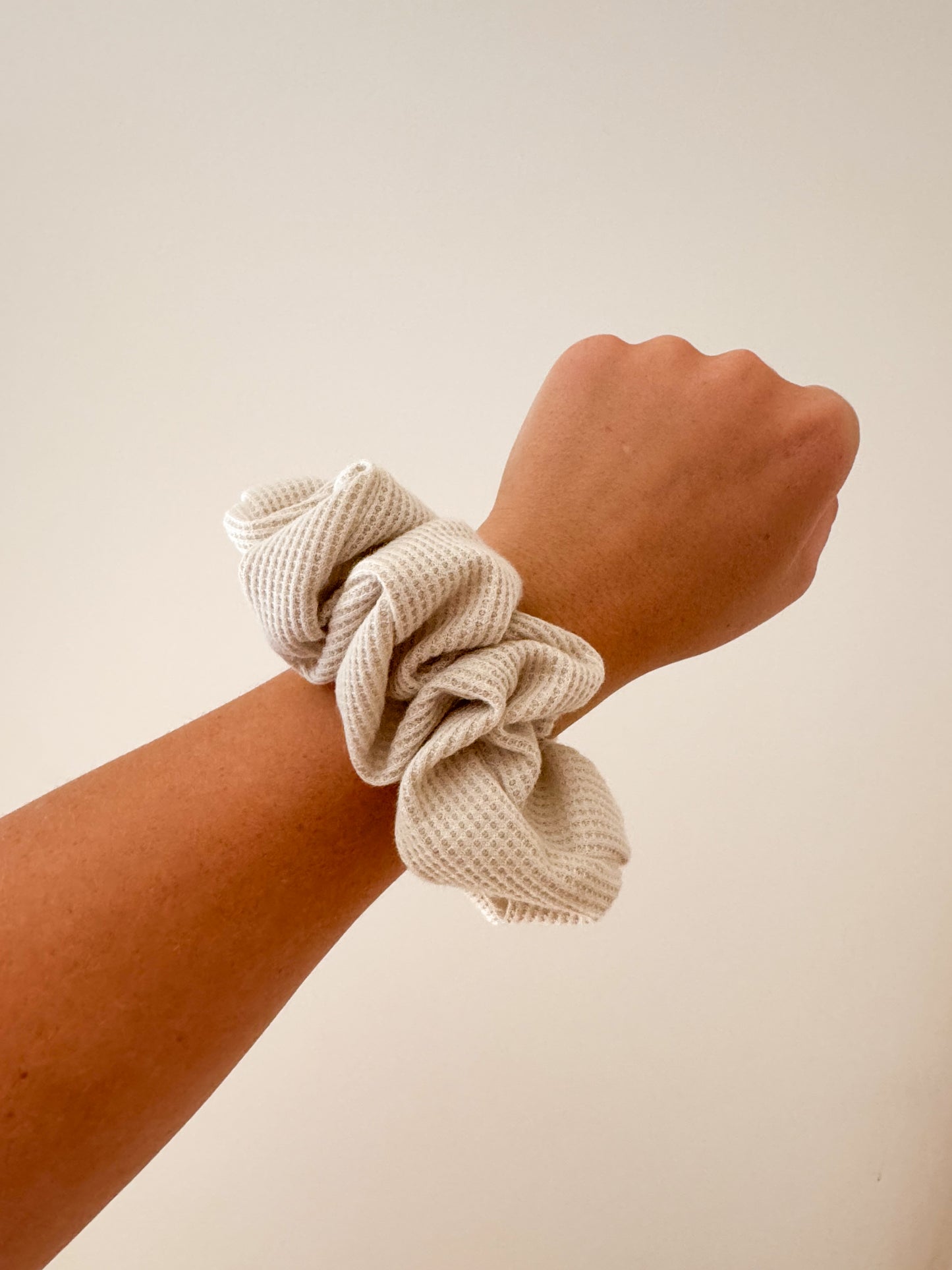 Oatmeal Waffle Knit Scrunchie