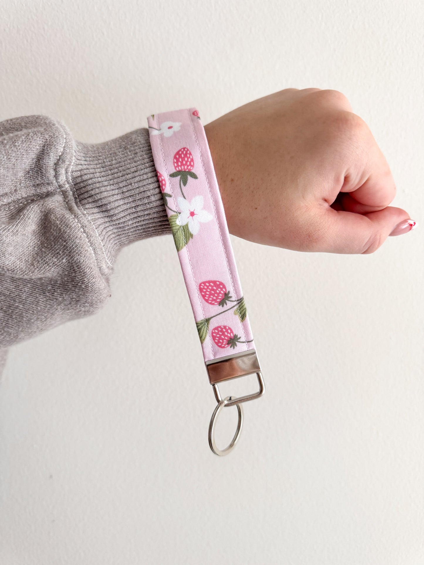 Strawberry Gardens Keychain Wristlet