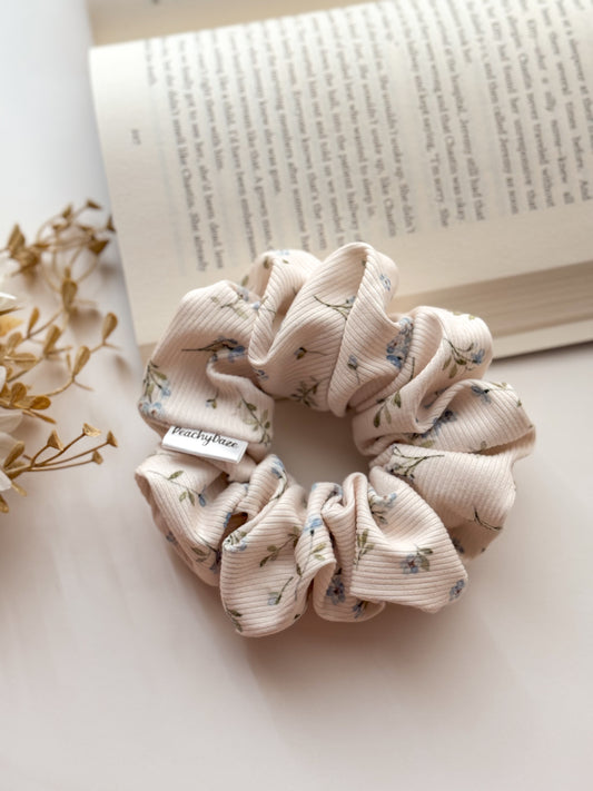 Ditsy Blue Floral Scrunchie