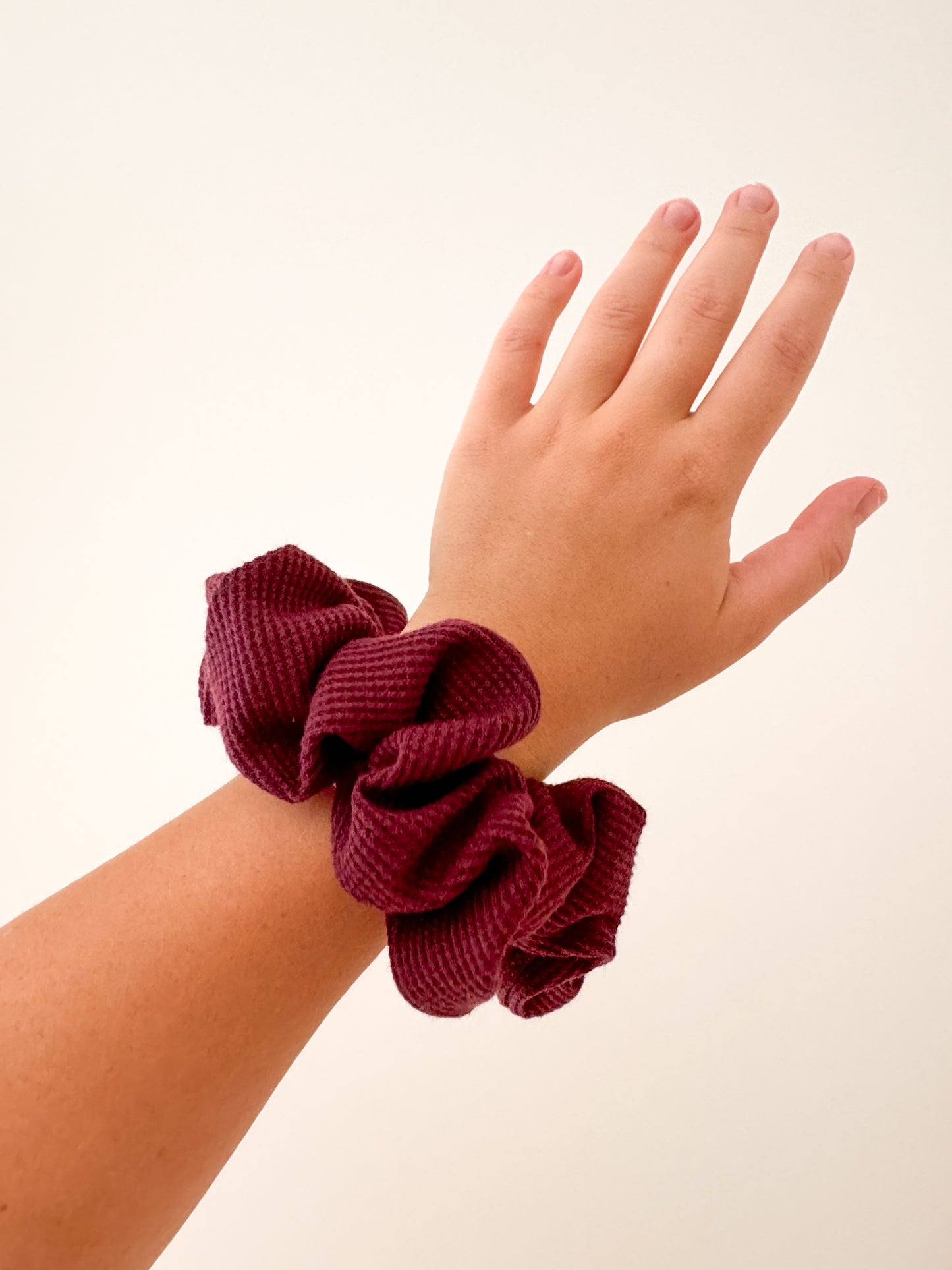 Cranberry Waffle Knit Scrunchie