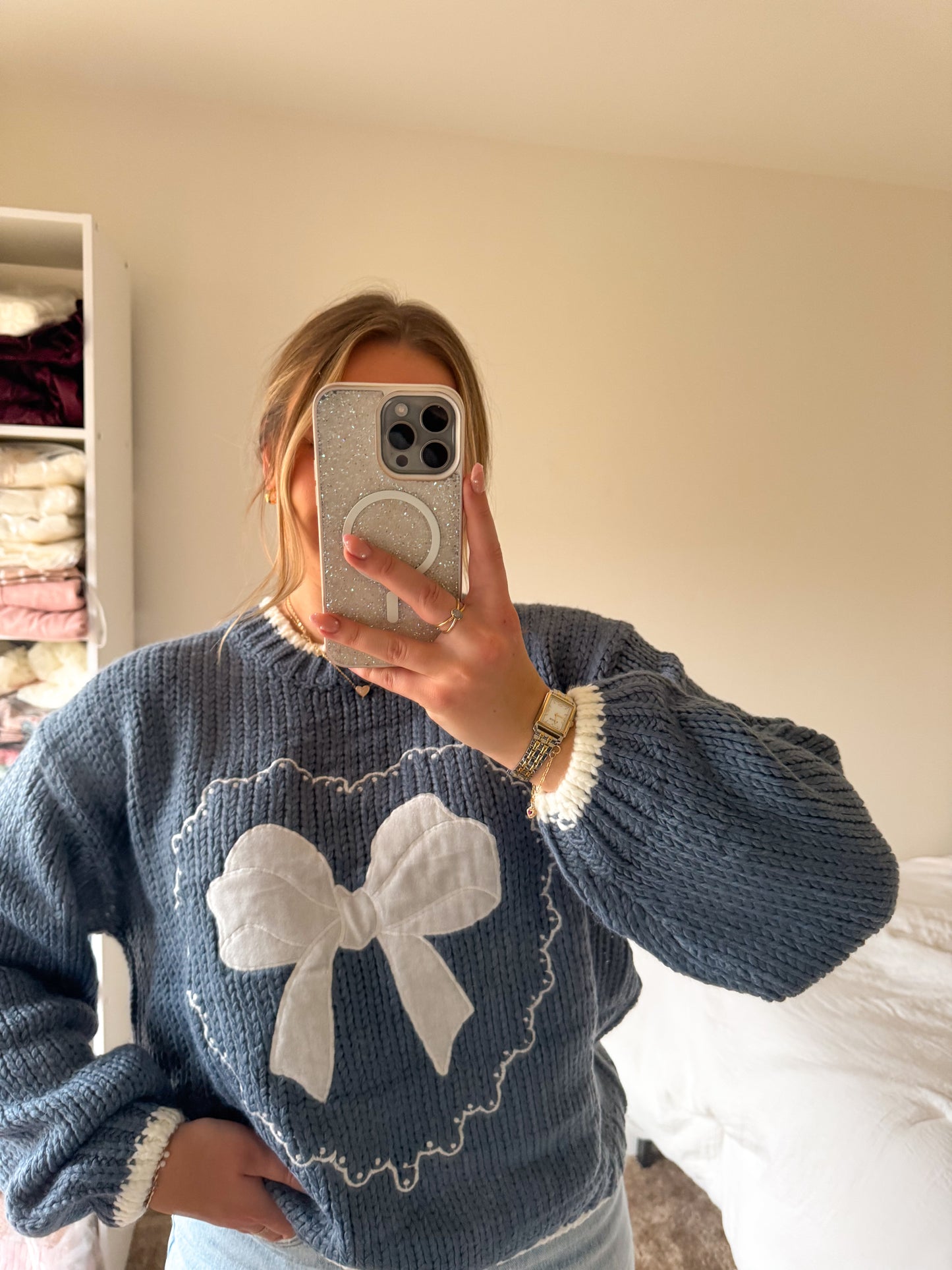 Frosted Bow Sweater