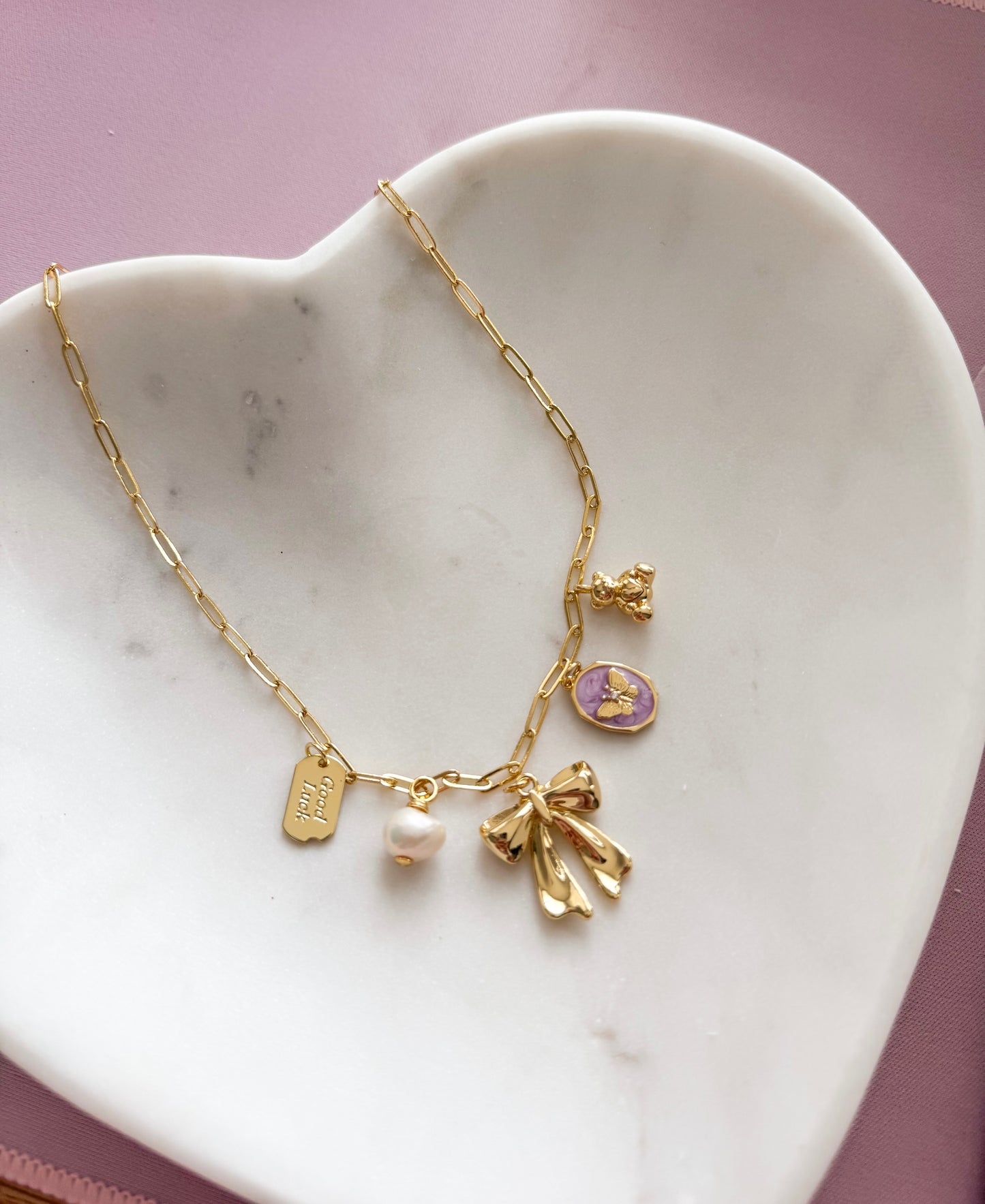 Butterfly Bows Charm Necklace