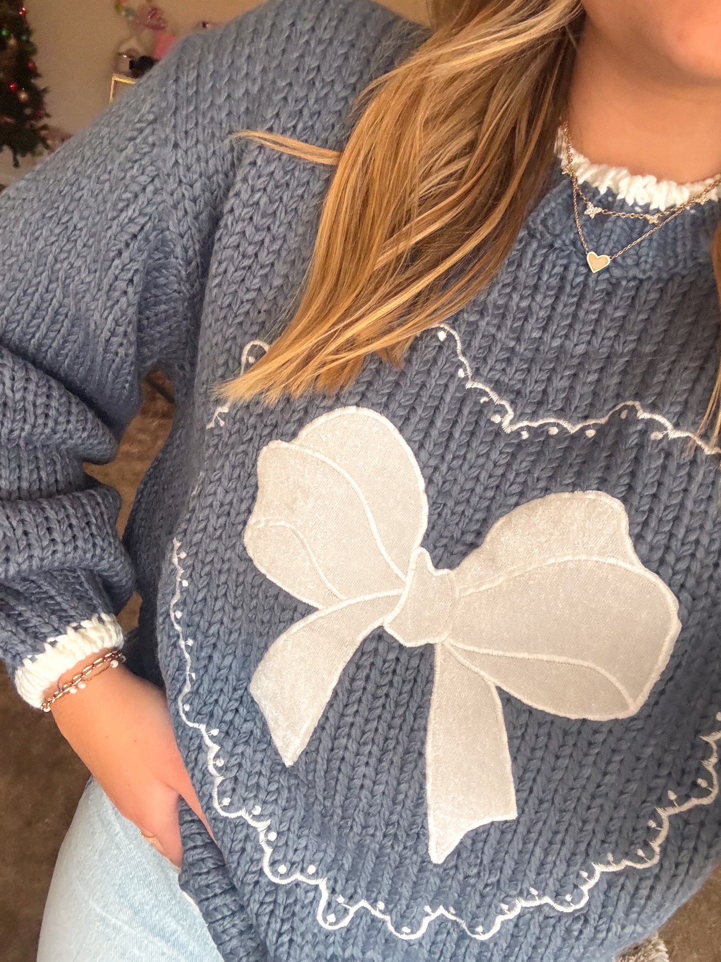 Frosted Bow Sweater