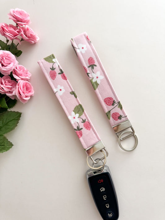Strawberry Gardens Keychain Wristlet