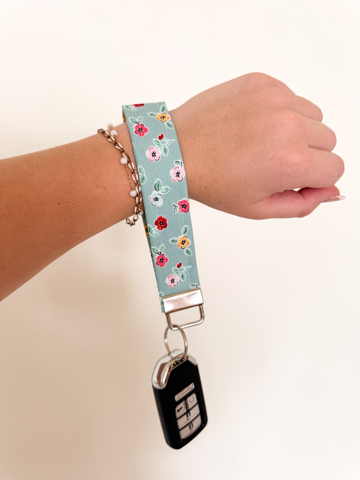 Teal Blossom Keychain