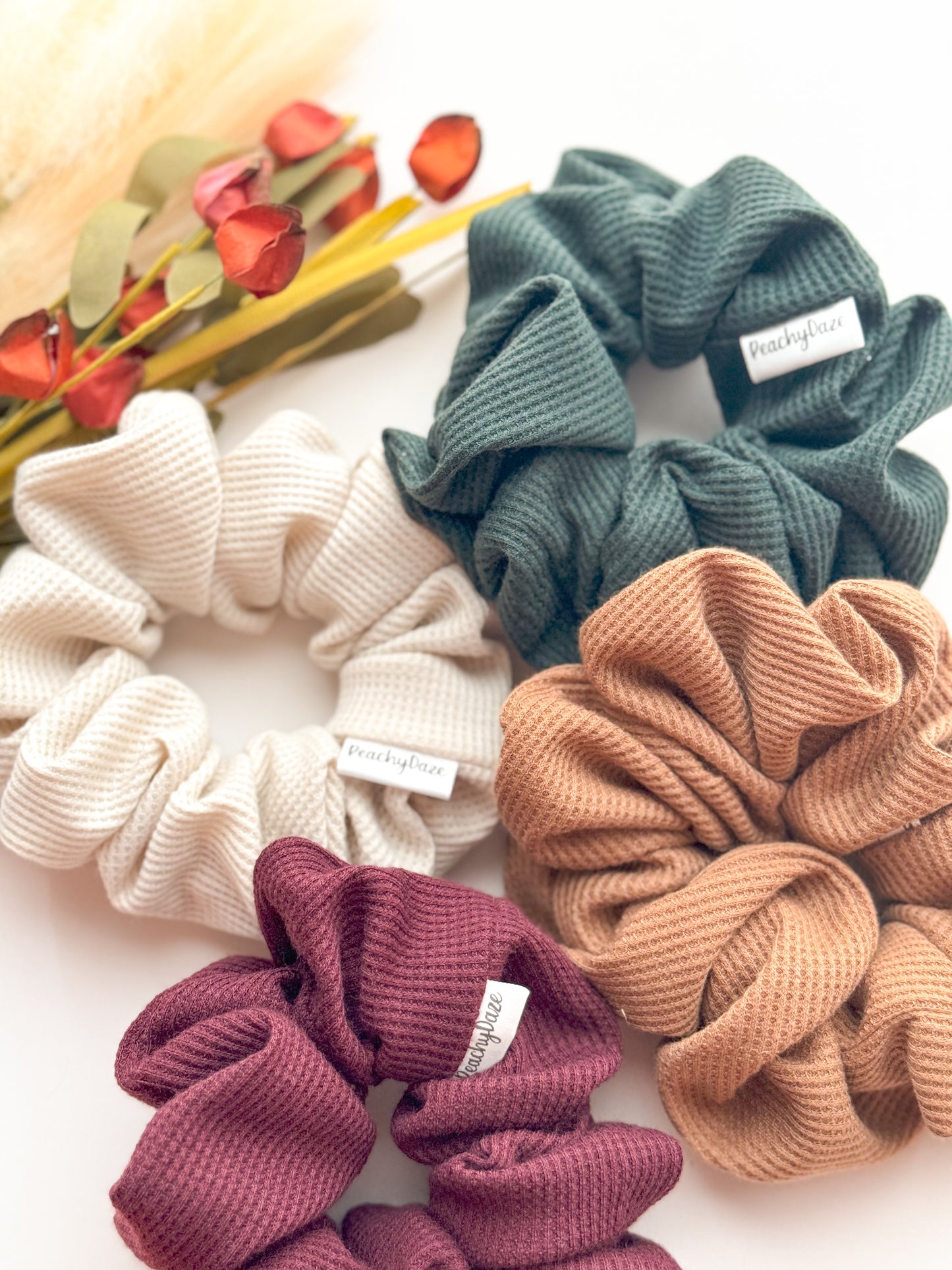 Cranberry Waffle Knit Scrunchie