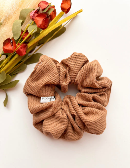 Caramel Waffle Knit Scrunchie