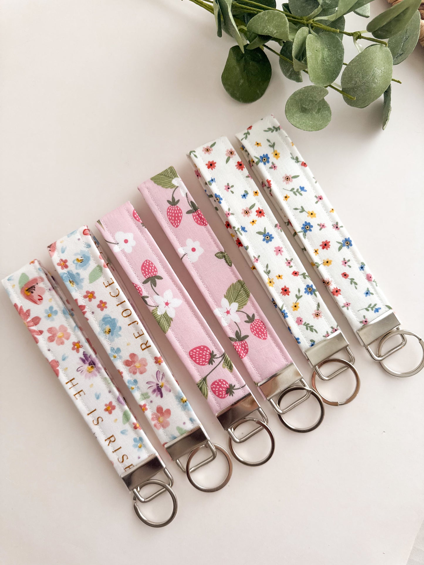 Strawberry Gardens Keychain Wristlet