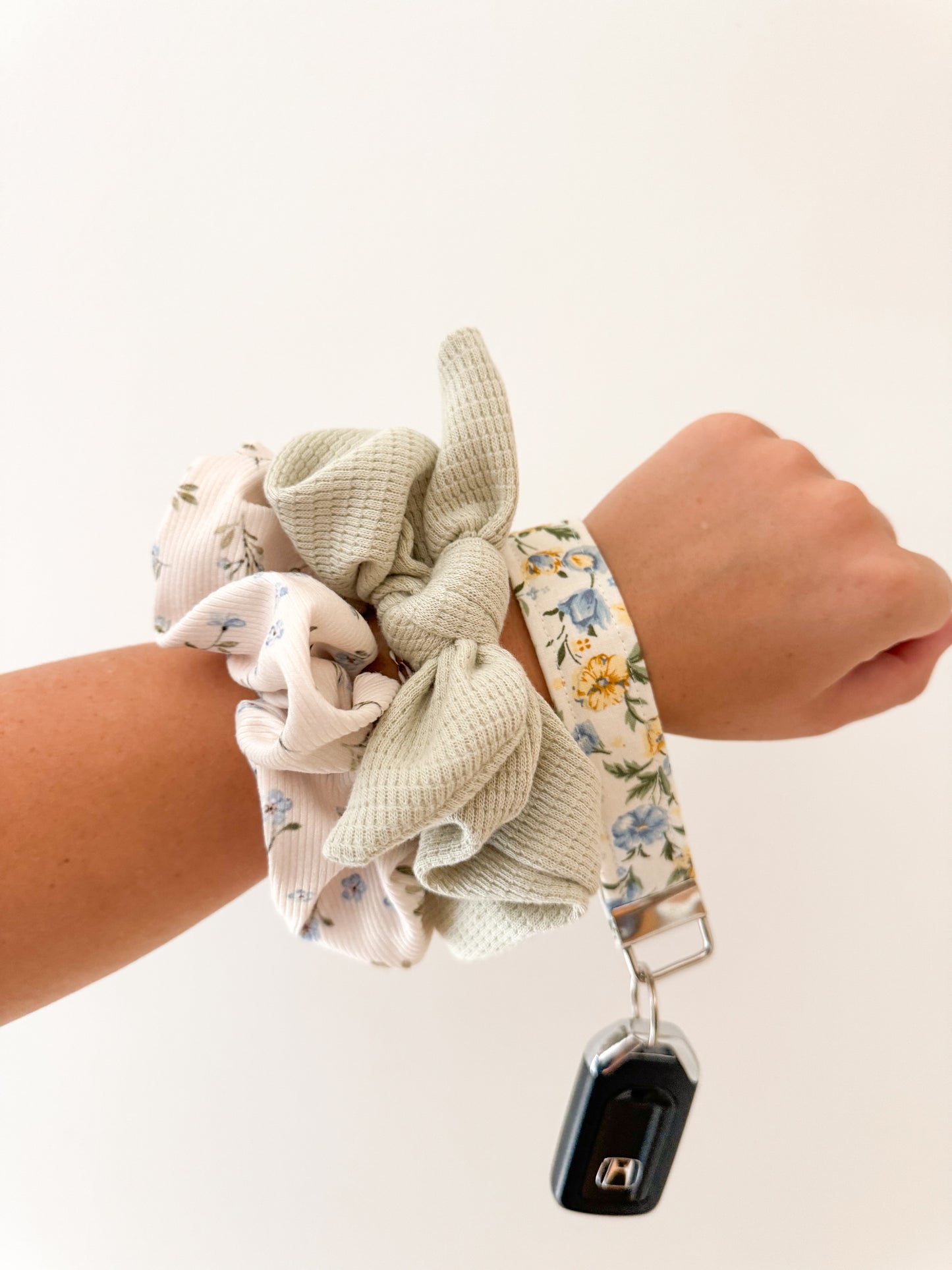 Sage Green Bow Scrunchie