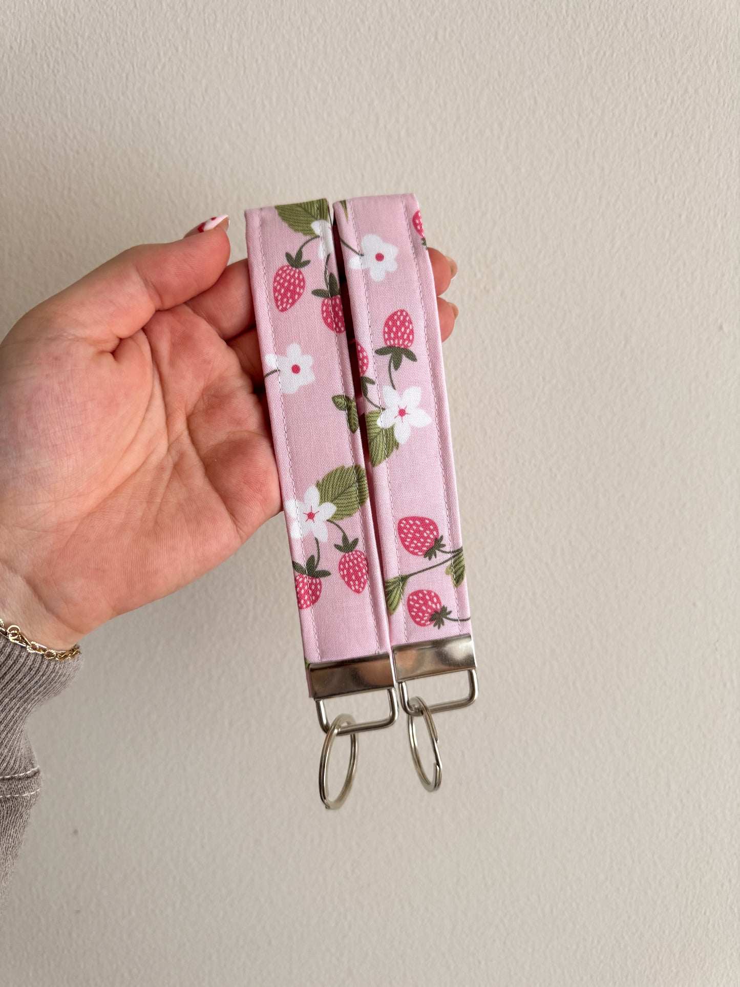Strawberry Gardens Keychain Wristlet