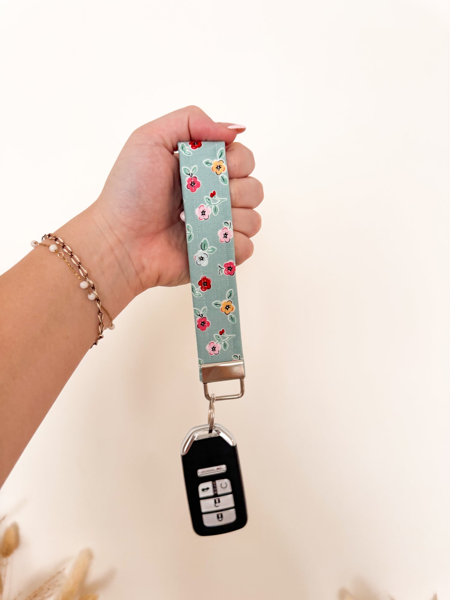 Teal Blossom Keychain